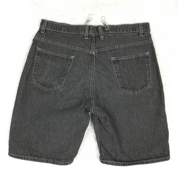 Faded Glory Mens Shorts Denim Black Wash Bermuda Baggy Streetwear 38 - Picture 2 of 8